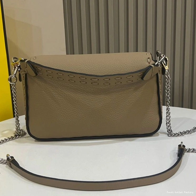 Cheap HOT Baguette Bag Khaki Leather Cuoio Mini Fendi Selleria Romano In 0707